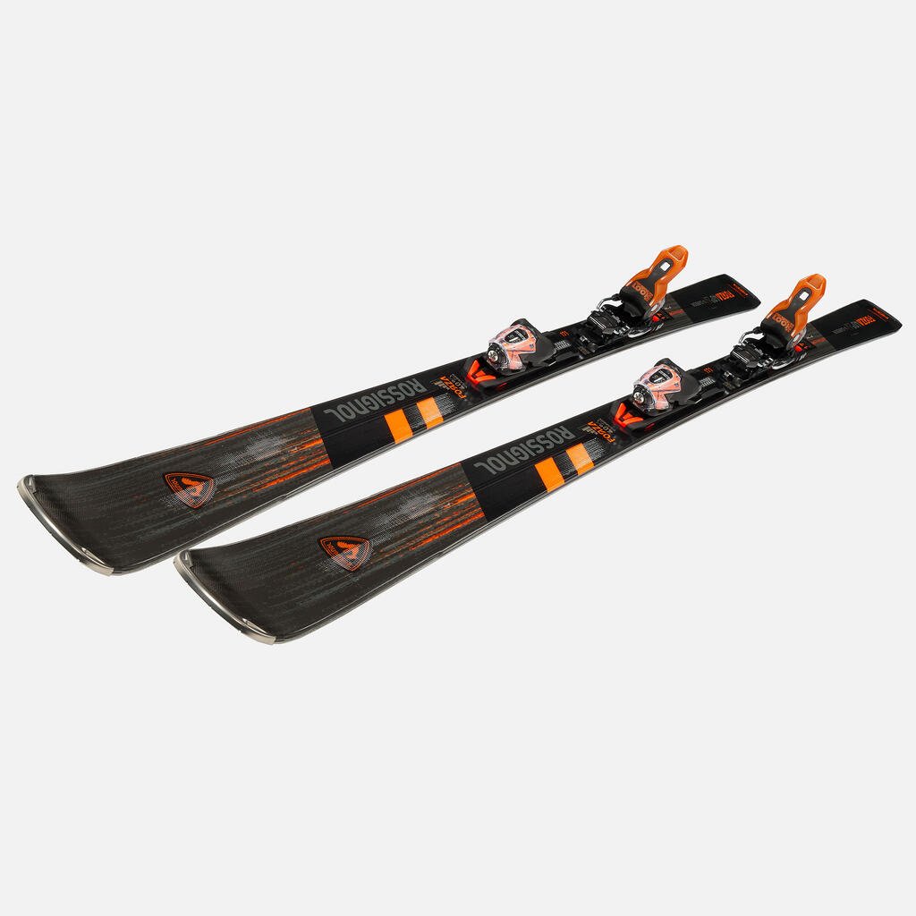 MEN'S DOWNHILL SKI WITH BINDINGS -ROSSIGNOL FORZA 128 40° - BLACK ORANGE